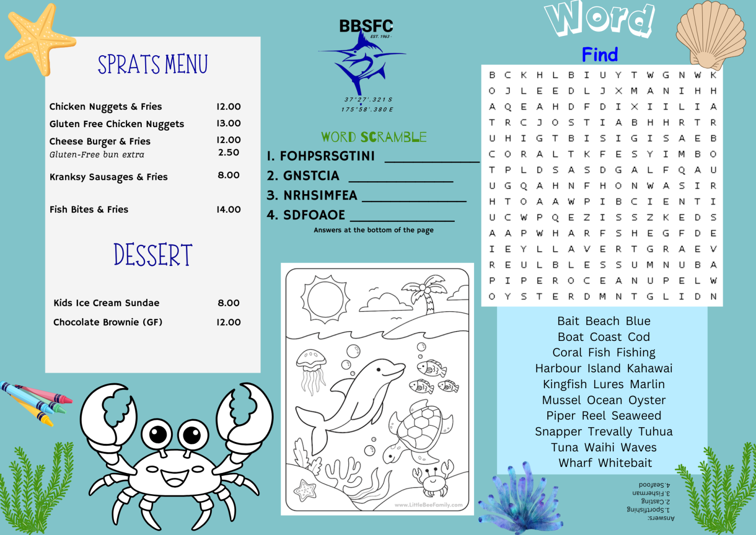 kid friendly menu bowentown waihi beach